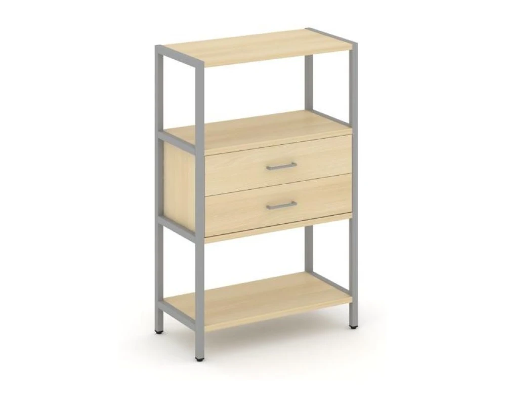 Односекционный стеллаж трехярусный с ящиками 810х400х1246 Шелф Систем / Shelf System