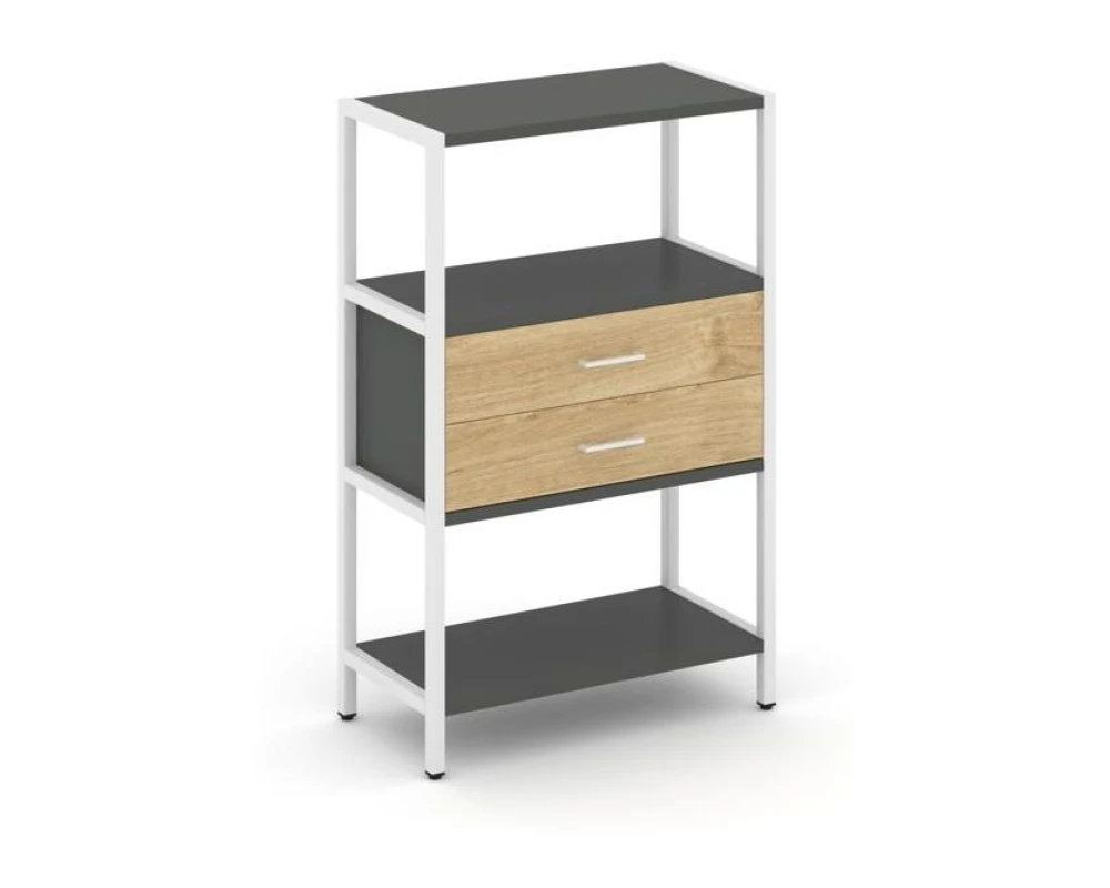 Односекционный стеллаж трехярусный с ящиками 810х400х1246 Шелф Систем / Shelf System