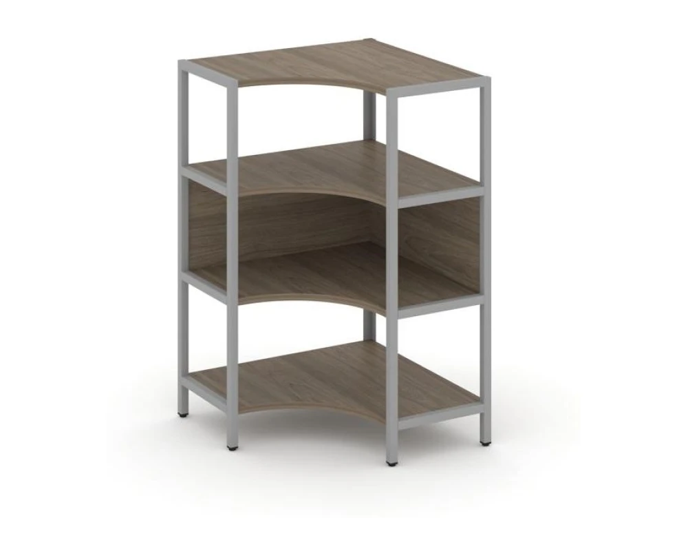Односекционный угловой стеллаж трехярусный 810х810х1246 Шелф Систем / Shelf System