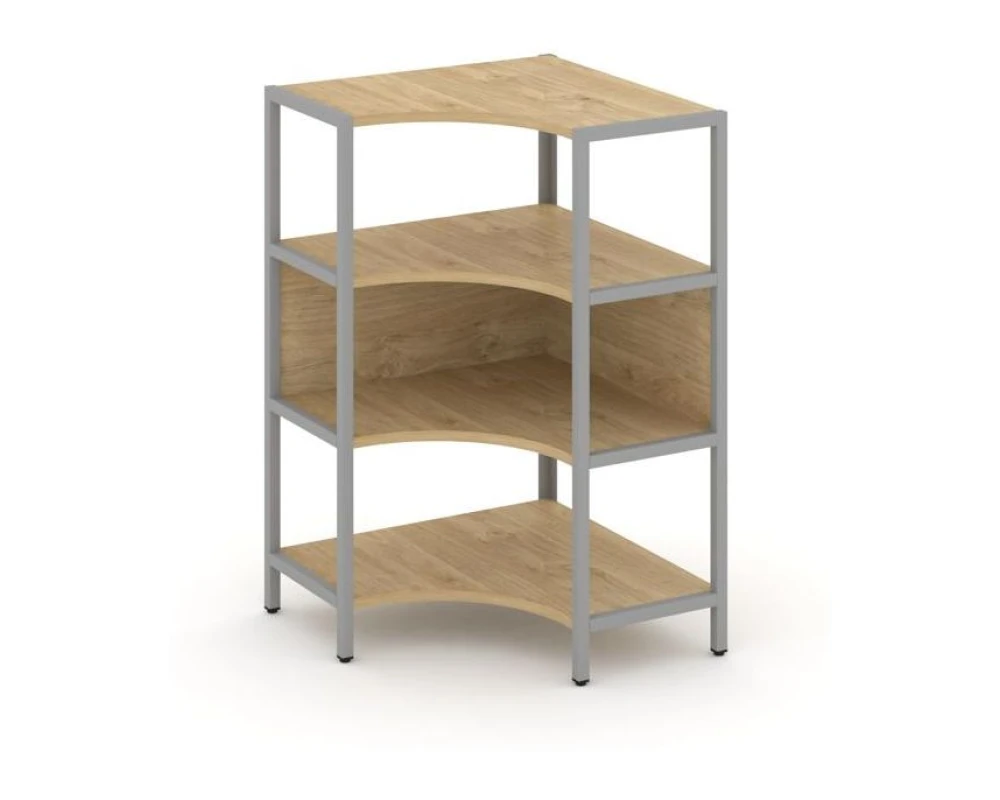 Односекционный угловой стеллаж трехярусный 810х810х1246 Шелф Систем / Shelf System