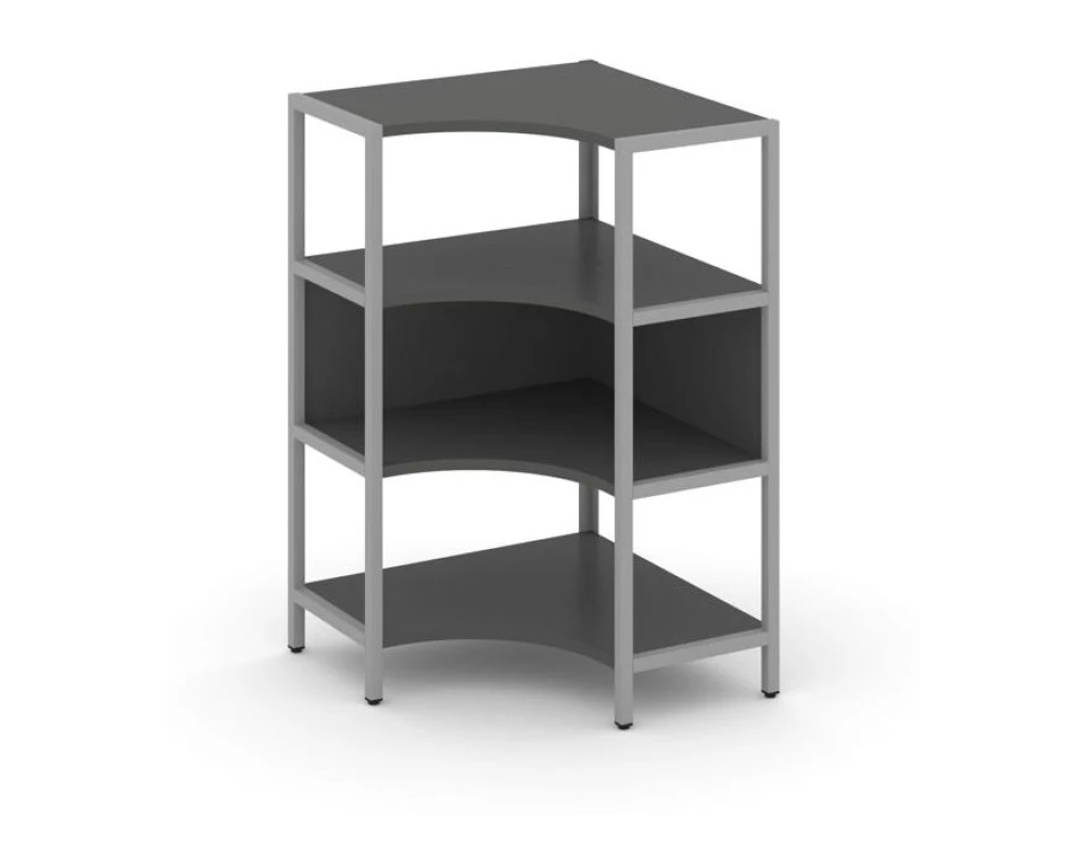 Односекционный угловой стеллаж трехярусный 810х810х1246 Шелф Систем / Shelf System
