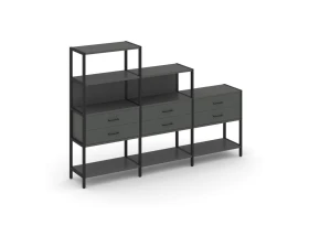 Трехсекционный стеллаж четырех/трех/двухярусный с ящиками 2730х400х1613 Шелф Систем / Shelf System images