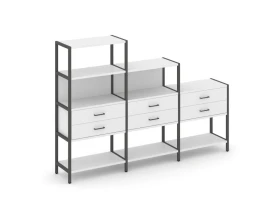Трехсекционный стеллаж четырех/трех/двухярусный с ящиками 2730х400х1613 Шелф Систем / Shelf System images