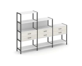 Трехсекционный стеллаж четырех/трех/двухярусный с ящиками 2730х400х1613 Шелф Систем / Shelf System images