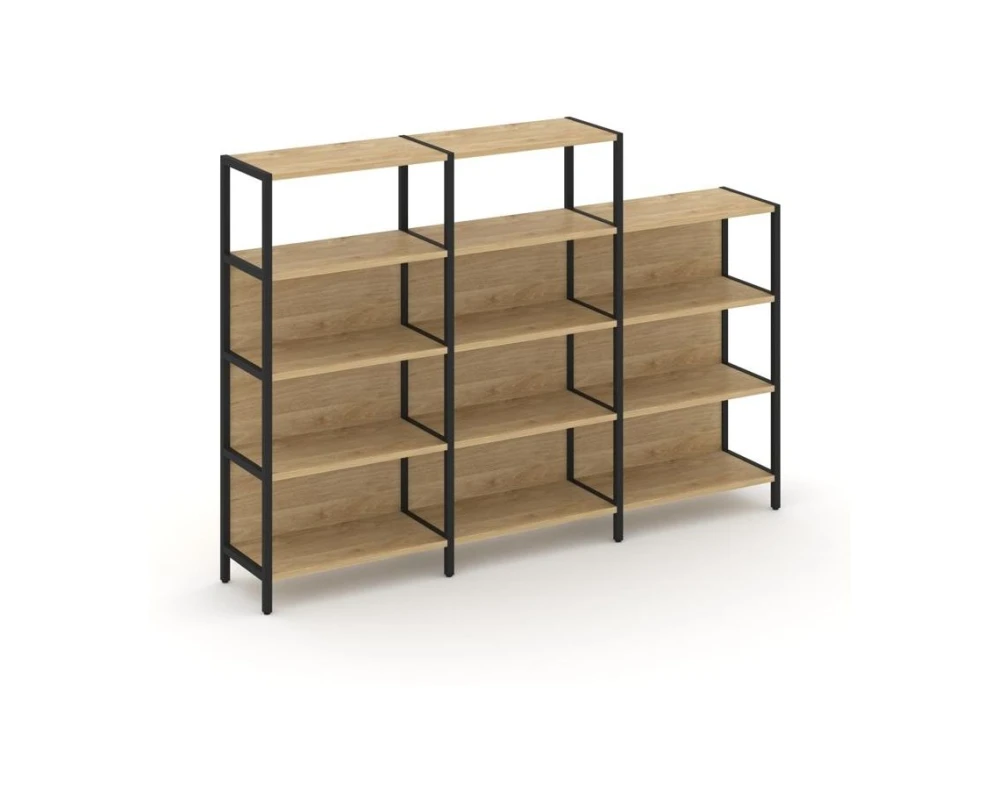 Трехсекционный стеллаж четырех/трехярусный 2370х400х879 Шелф Систем / Shelf System