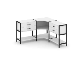 Трехсекционный угловой стеллаж двухярусный с ящиками 1590х1590х879 Шелф Систем / Shelf System images