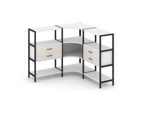 Трехсекционный угловой стеллаж трехярусный с ящиками 1590х1590х1246 Шелф Систем / Shelf System images