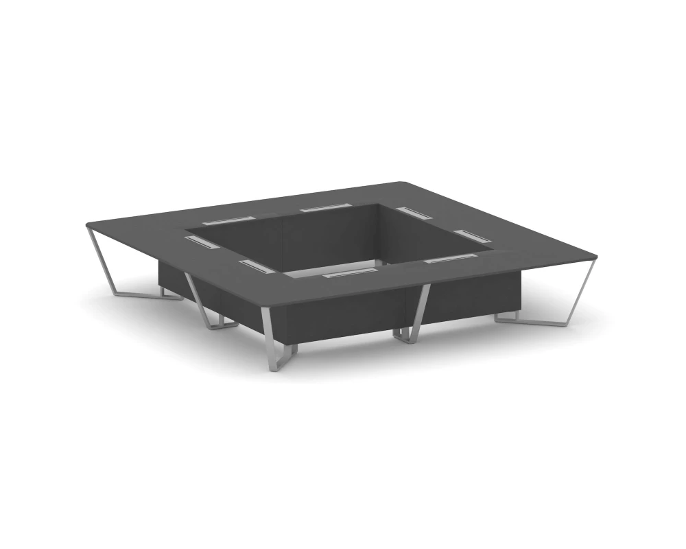 Стол переговорный квадратный ЛДСП/краш. металл 4000x4000x750 Стил Мит / Steel Meet