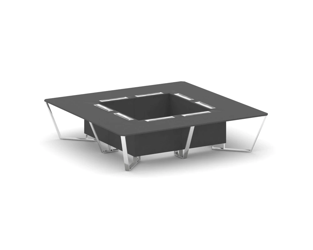 Стол переговорный квадратный ЛДСП/нерж. сталь 3200x3200x750 Стил Мит / Steel Meet