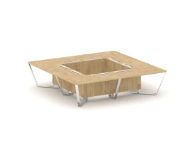 Стол переговорный квадратный ЛДСП/нерж. сталь 3200x3200x750 Стил Мит / Steel Meet images