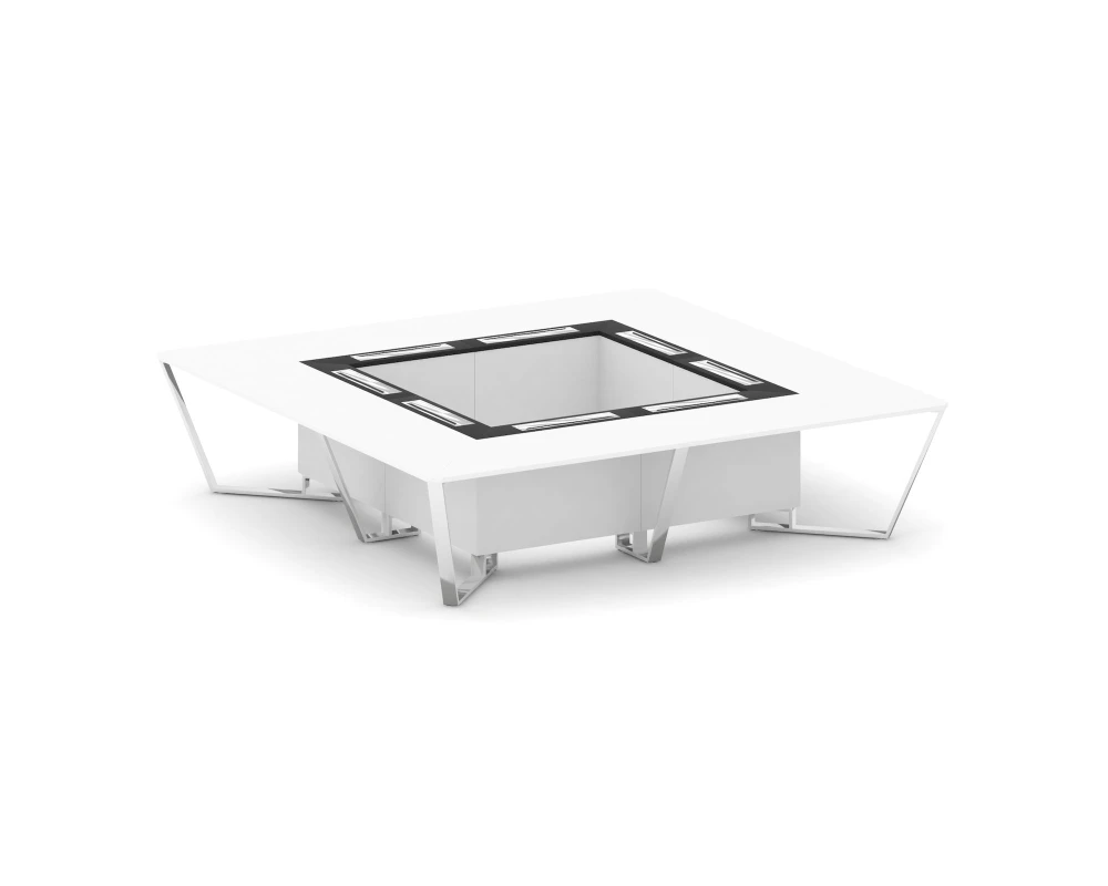 Стол переговорный квадратный ЛДСП/нерж. сталь/МДФ 3200x3200x750 Стил Мит / Steel Meet