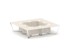 Стол переговорный квадратный ЛДСП/нерж. сталь/МДФ 3200x3200x750 Стил Мит / Steel Meet images