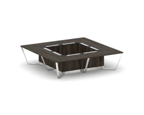 Стол переговорный квадратный ЛДСП/нерж. сталь/МДФ 3200x3200x750 Стил Мит / Steel Meet images