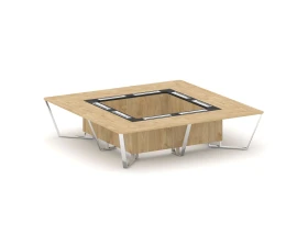 Стол переговорный квадратный ЛДСП/нерж. сталь/МДФ 3200x3200x750 Стил Мит / Steel Meet images