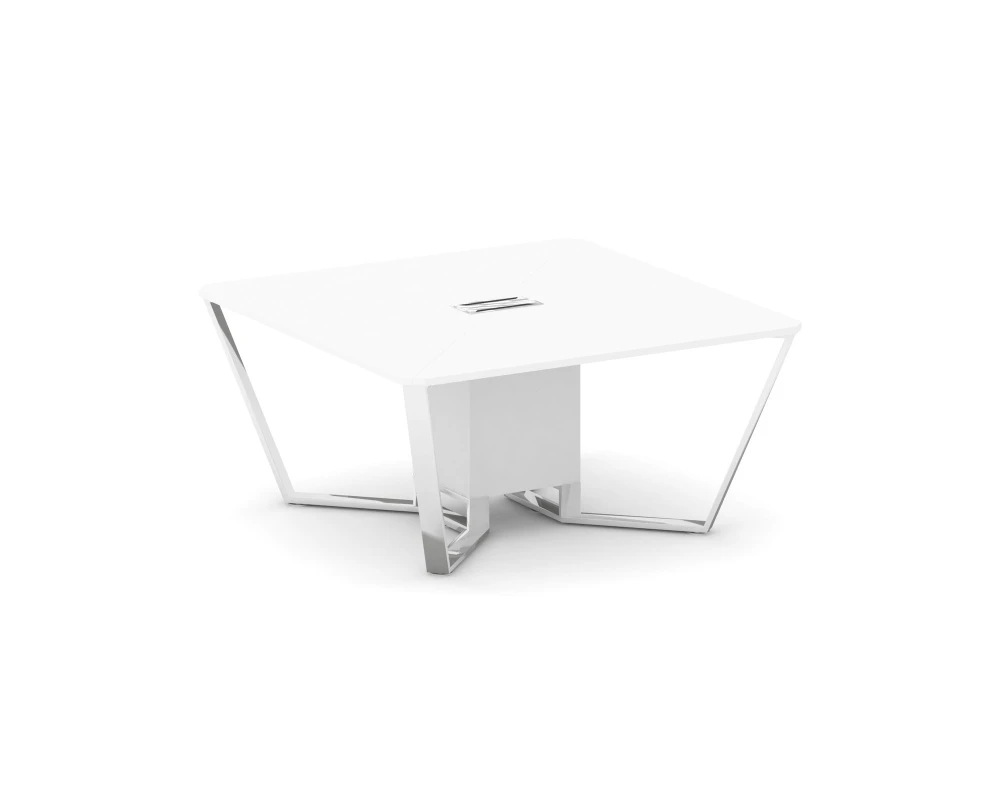 Стол переговорный квадратный Пластик Феникс/нерж. сталь 1600x1600x750 Стил Мит / Steel Meet