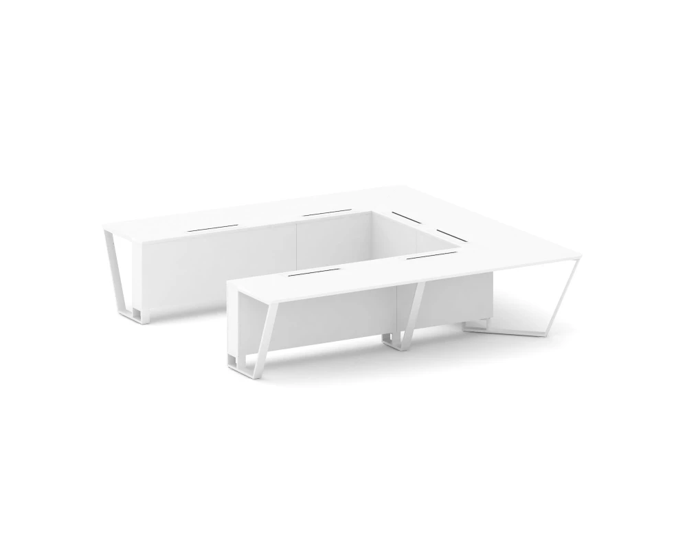 Стол переговорный П-образный ЛДСП/краш. металл 3200x3200x750 Стил Мит / Steel Meet