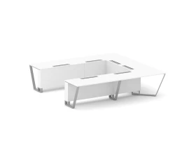 Стол переговорный П-образный ЛДСП/краш. металл 3200x3200x750 Стил Мит / Steel Meet images