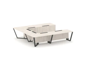 Стол переговорный П-образный ЛДСП/краш. металл 3200x3200x750 Стил Мит / Steel Meet images