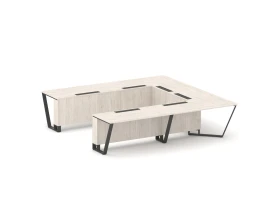 Стол переговорный П-образный ЛДСП/краш. металл 3200x3200x750 Стил Мит / Steel Meet images