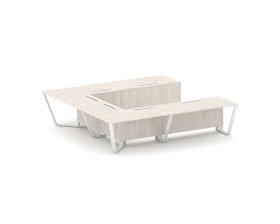 Стол переговорный П-образный ЛДСП/краш. металл 3200x3200x750 Стил Мит / Steel Meet images