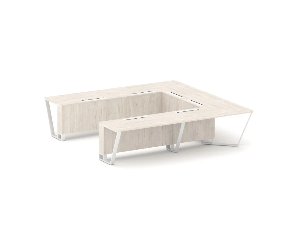 Стол переговорный П-образный ЛДСП/краш. металл 3200x3200x750 Стил Мит / Steel Meet