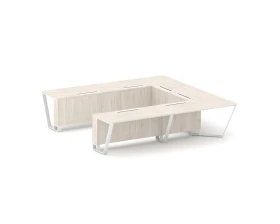Стол переговорный П-образный ЛДСП/краш. металл 3200x3200x750 Стил Мит / Steel Meet images