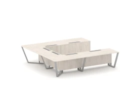 Стол переговорный П-образный ЛДСП/краш. металл 3200x3200x750 Стил Мит / Steel Meet images