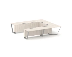 Стол переговорный П-образный ЛДСП/краш. металл 3200x3200x750 Стил Мит / Steel Meet images