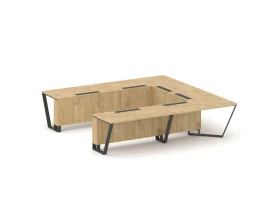 Стол переговорный П-образный ЛДСП/краш. металл 3200x3200x750 Стил Мит / Steel Meet images