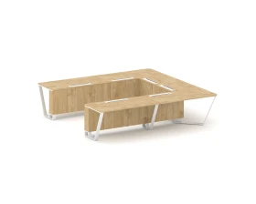 Стол переговорный П-образный ЛДСП/краш. металл 3200x3200x750 Стил Мит / Steel Meet images