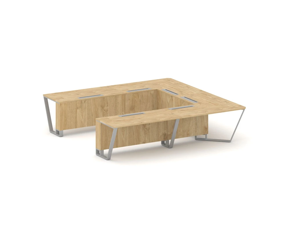 Стол переговорный П-образный ЛДСП/краш. металл 3200x3200x750 Стил Мит / Steel Meet