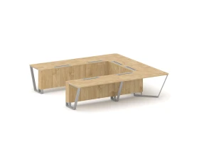 Стол переговорный П-образный ЛДСП/краш. металл 3200x3200x750 Стил Мит / Steel Meet images