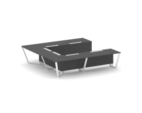 Стол переговорный П-образный ЛДСП/краш. металл 3200x3200x750 Стил Мит / Steel Meet images
