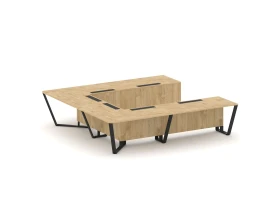 Стол переговорный П-образный ЛДСП/краш. металл 3200x3200x750 Стил Мит / Steel Meet images