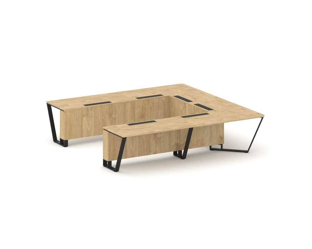 Стол переговорный П-образный ЛДСП/краш. металл 3200x3200x750 Стил Мит / Steel Meet