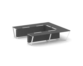 Стол переговорный П-образный ЛДСП/краш. металл 3200x3200x750 Стил Мит / Steel Meet images