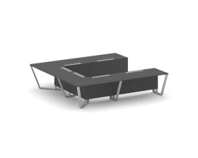 Стол переговорный П-образный ЛДСП/краш. металл 3200x3200x750 Стил Мит / Steel Meet images