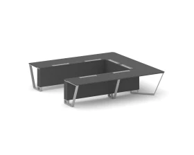 Стол переговорный П-образный ЛДСП/краш. металл 3200x3200x750 Стил Мит / Steel Meet images