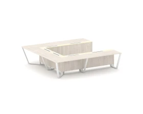 Стол переговорный П-образный ЛДСП/краш. металл/МДФ 3200x3200x750 Стил Мит / Steel Meet images