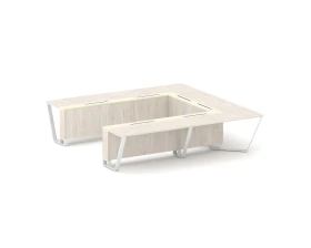 Стол переговорный П-образный ЛДСП/краш. металл/МДФ 3200x3200x750 Стил Мит / Steel Meet images