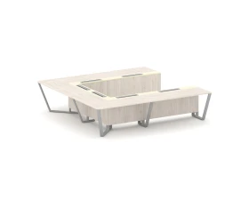 Стол переговорный П-образный ЛДСП/краш. металл/МДФ 3200x3200x750 Стил Мит / Steel Meet images