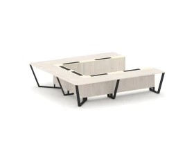 Стол переговорный П-образный ЛДСП/краш. металл/МДФ 3200x3200x750 Стил Мит / Steel Meet images