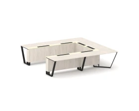 Стол переговорный П-образный ЛДСП/краш. металл/МДФ 3200x3200x750 Стил Мит / Steel Meet images