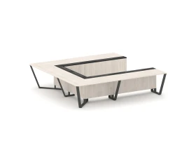 Стол переговорный П-образный ЛДСП/краш. металл/МДФ 3200x3200x750 Стил Мит / Steel Meet images
