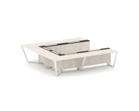 Стол переговорный П-образный ЛДСП/краш. металл/МДФ 3200x3200x750 Стил Мит / Steel Meet images
