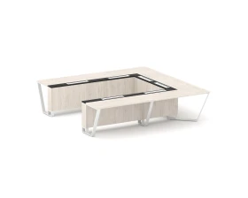 Стол переговорный П-образный ЛДСП/краш. металл/МДФ 3200x3200x750 Стил Мит / Steel Meet images