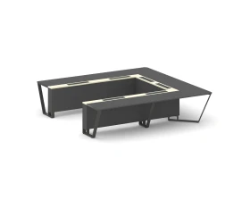 Стол переговорный П-образный ЛДСП/краш. металл/МДФ 3200x3200x750 Стил Мит / Steel Meet images