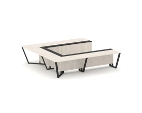 Стол переговорный П-образный ЛДСП/краш. металл/МДФ 3200x3200x750 Стил Мит / Steel Meet images