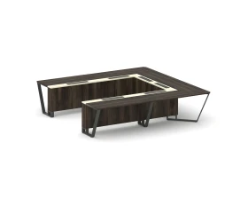 Стол переговорный П-образный ЛДСП/краш. металл/МДФ 3200x3200x750 Стил Мит / Steel Meet images