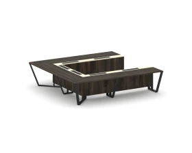 Стол переговорный П-образный ЛДСП/краш. металл/МДФ 3200x3200x750 Стил Мит / Steel Meet images